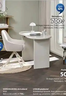 JYSK VORDINGBORG skrivebord, DKK 700 tilbud