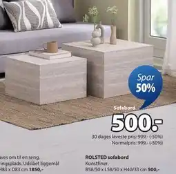 JYSK ROLSTED sofabord, DKK 500 tilbud