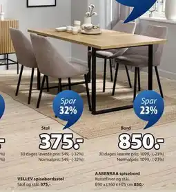 JYSK VELLEV spisebordsstol, DKK 375 tilbud