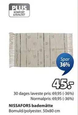 JYSK NISSAFORS bademåtte, DKK 45 tilbud