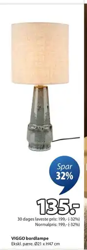 JYSK VIGGO bordlampe, DKK 135 tilbud