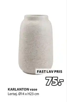 JYSK KARLANTON vase, DKK 75 tilbud