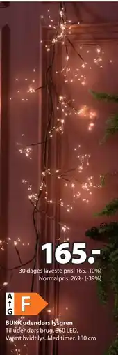 JYSK BUKK udendørs lysgren, DKK 165 tilbud