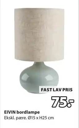 JYSK EIVIN bordlampe, DKK 75 tilbud
