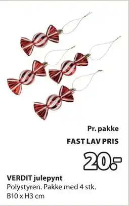 JYSK VERDIT julepynt, DKK 20 tilbud