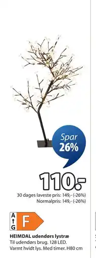 JYSK HEIMDAL udendørs lystræ, DKK 110 tilbud