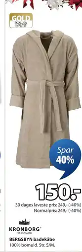 JYSK BERGSBYN badekåbe, DKK 150 tilbud