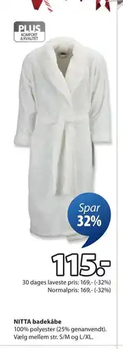 JYSK NITTA badekåbe, DKK 115 tilbud