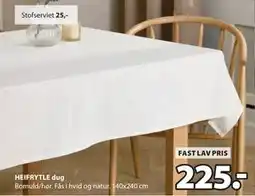 JYSK HEIFRYTLE dug, DKK 225 tilbud