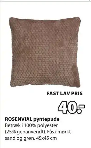 JYSK ROSENVIAL pyntepude, DKK 40 tilbud