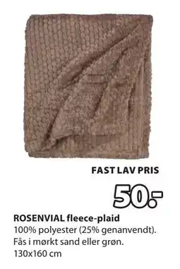JYSK ROSENVIAL fleece-plaid, DKK 50 tilbud