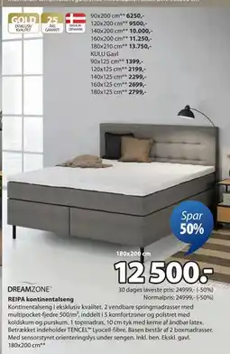JYSK REIPA kontinentalseng, DKK 12500 tilbud