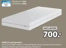 JYSK KAMELVA springmadras, DKK 700 tilbud