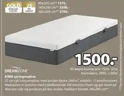 JYSK EIMA springmadras, DKK 1500 tilbud