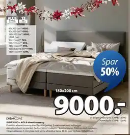 JYSK BJORSUND + KOLA elevationsseng, DKK 9000 tilbud