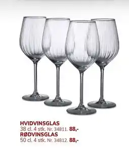 Daells Bolighus RØDVINSGLAS, DKK 88 tilbud