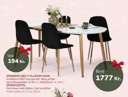 Daells Bolighus SPISEBORD MED 2 TILLÆGSPLADER, DKK 1777 tilbud