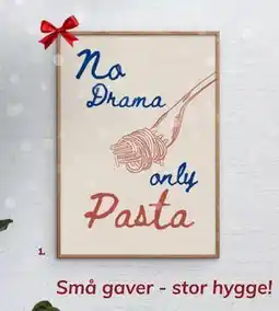 Daells Bolighus Plakat No drama only pasta, DKK 254 tilbud