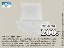 JYSK KVITEGGA dyne + pude, DKK 200 tilbud