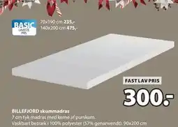 JYSK BILLEFJORD skummadras, DKK 300 tilbud
