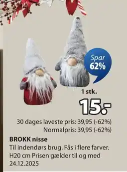 JYSK BROKK nisse, DKK 15 tilbud