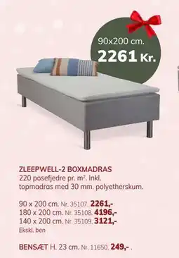 Daells Bolighus ZLEEPWELL-2 BOXMADRAS tilbud