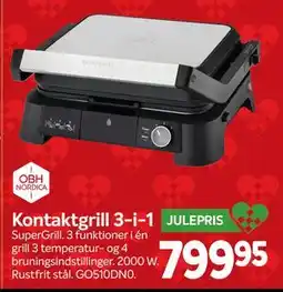 Din Isenkræmmer Kontaktgrill 3-i-1, DKK 799.95 tilbud