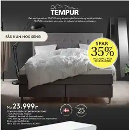 SENG TEMPUR RELIEVE KONTINENTALSENG, DKK 23999 tilbud