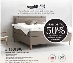 SENG PÅ WONDERL AND SENGE MED HYPERFLEX TOPMADR AS, DKK 25 tilbud