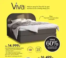 SENG VIVA PREMIUM KONTINENTALSENG, DKK 14999 tilbud