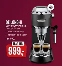 Skousen DE'LONGHI. ESPRESSOMASKINE. D-0132106140, DKK 999 tilbud