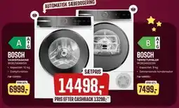 Skousen BOSCH VASKEMASKINE. WGB256AWSN + BOSCH TØRRETUMBLER. WQB246DSSN., DKK 14498 tilbud