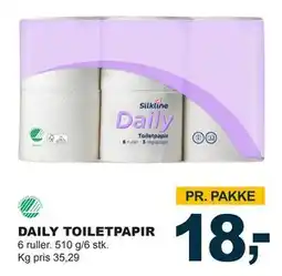 Let-Køb DAILY TOILETPAPIR, DKK 18 tilbud