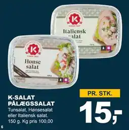 Let-Køb K-SALAT PÅLÆGSSALAT, DKK 15 tilbud