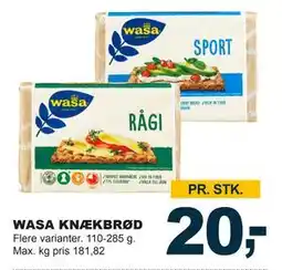 Let-Køb WASA KNÆKBRØD, DKK 20 tilbud
