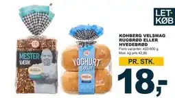 Let-Køb KOHBERG VELSMAG RUGBRØD ELLER HVEDEBRØD, DKK 18 tilbud