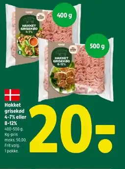 Coop 365 Hakket grisekød 4-7% eller 8-12% tilbud