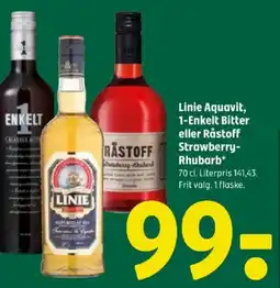 Coop 365 Linie Aquavit, 1-Enkelt Bitter eller Råstoff Strawberry- Rhubarb tilbud