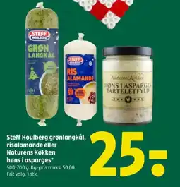 Coop 365 Steff Houlberg grønlangkål, risalamande eller Naturens Køkken høns i asparges tilbud