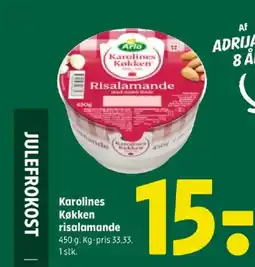 Coop 365 Arla Karolines Køkken risalamande tilbud