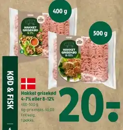 Coop 365 Hakket grisekød 4-7% eller 8-12% tilbud