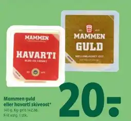 Coop 365 Mammen guld eller havarti skiveost tilbud