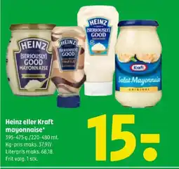 Coop 365 Heinz eller Kraft mayonnaise tilbud