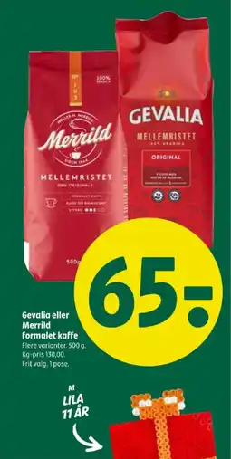 Coop 365 Gevalia eller Merrild formalet kaffe tilbud