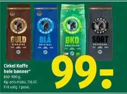 Coop 365 Cirkel Kaffe hele bønner tilbud