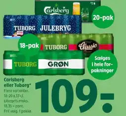 Coop 365 Carlsberg eller Tuborg tilbud