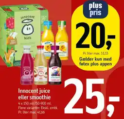 Føtex Innocent juice eller smoothie tilbud