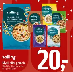 Føtex Salling Mysli eller granola tilbud
