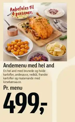 Føtex Andemenu med hel and tilbud