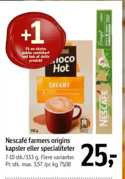 Føtex Nescafé farmers origins kapsler eller specialiteter tilbud